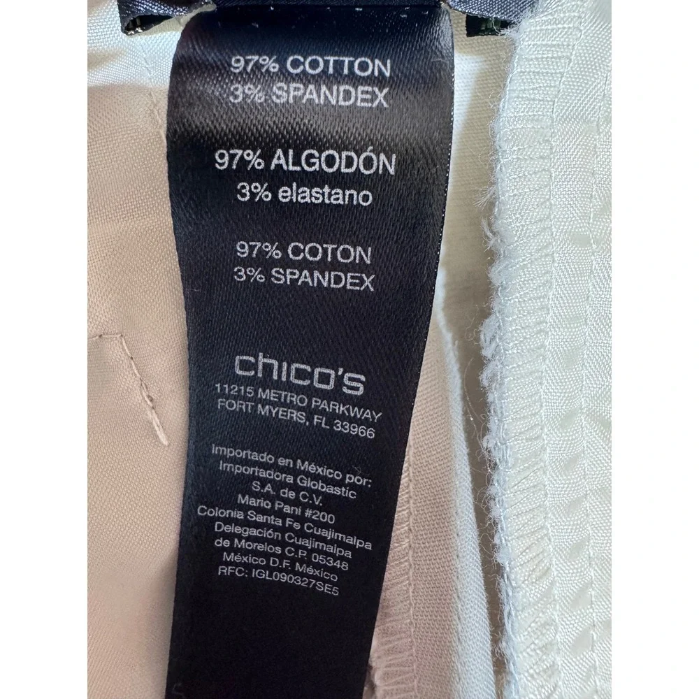 Chico's‎ 0 Beige Crop Pants Women's So Slimming Stretch Chino Workwear Trouser